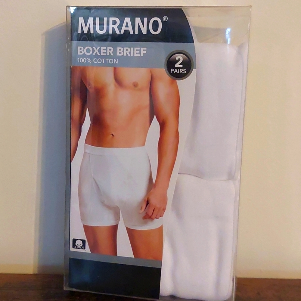 NEW Murano Boxer Brief 2pk White Size M
